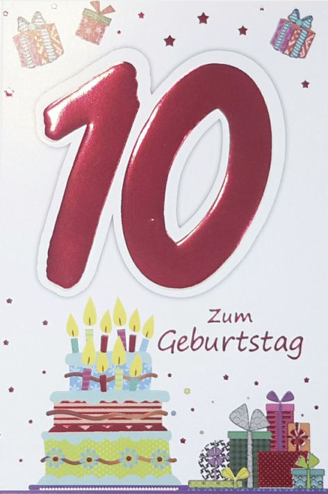Karte Geburtstag Zahl 10