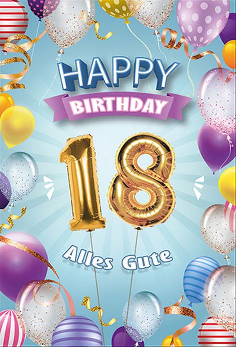 Karte Geburtstag Zahl 18