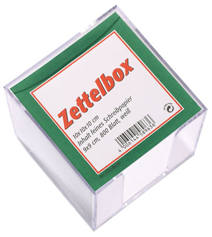 Zettelbox glasklar