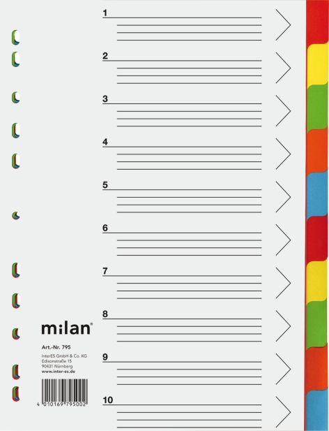 Milan Register A4 10-tlg