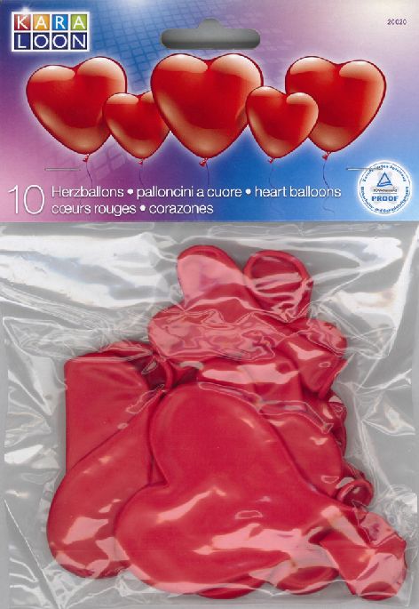 Luftballon Herzform rot