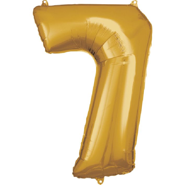 Folienballon Zahl 7 gold