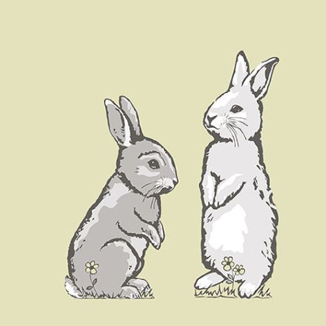 Serviette Two Rabbits