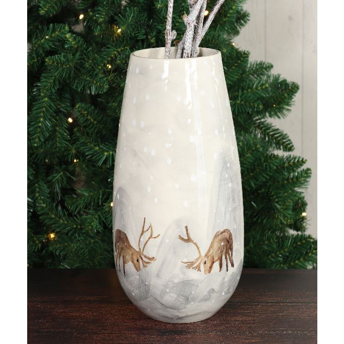 Keramik-Vase Rentiere