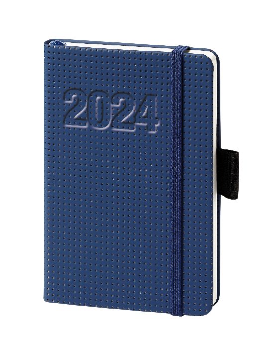 Buchkalender A6 blau mit