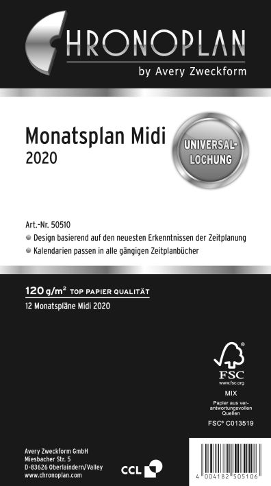 Monatsplan Midi Jahr 2020