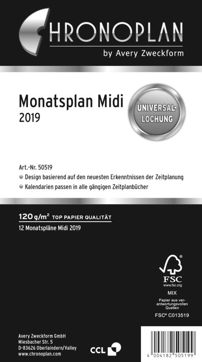 Monatsplan Midi Jahr 2019